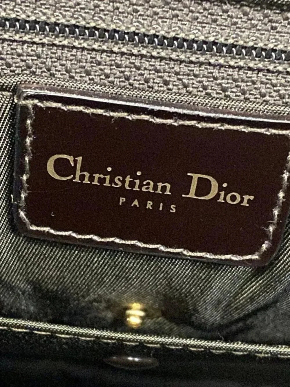 DIOR/ChristianDior Double Saddle Bag Dark Brown Patent Leather Handbag - Picture 9 of 15
